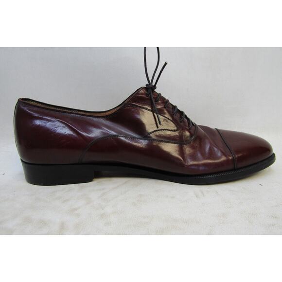 Salvatore Ferragamo Mens Size 8 D Brown Leather Cap Toe Oxford Dress Shoes main image 10